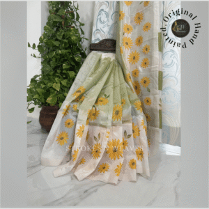 Hand Painted Elegant Mangalgiri Silk Saree - G2