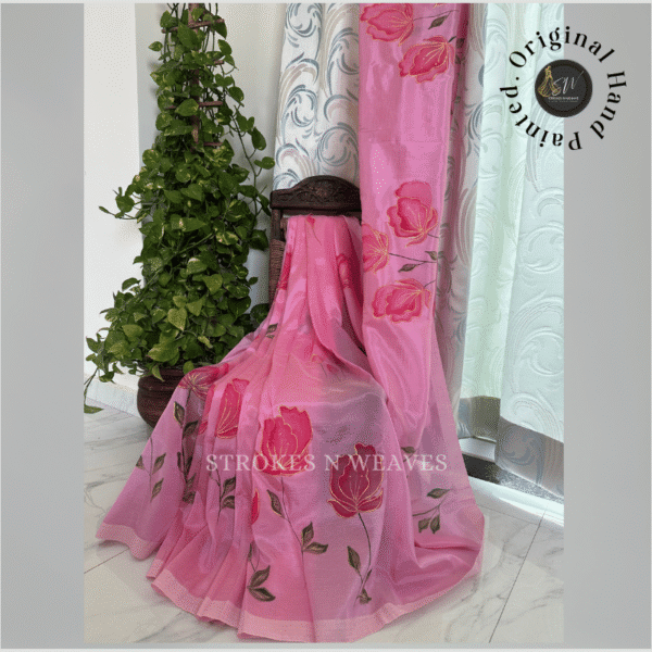 Hand Painted Elegant Mangalgiri Silk Saree - P5