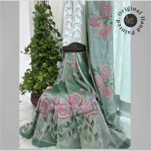 Hand Painted Elegant Mangalgiri Silk Saree - G1